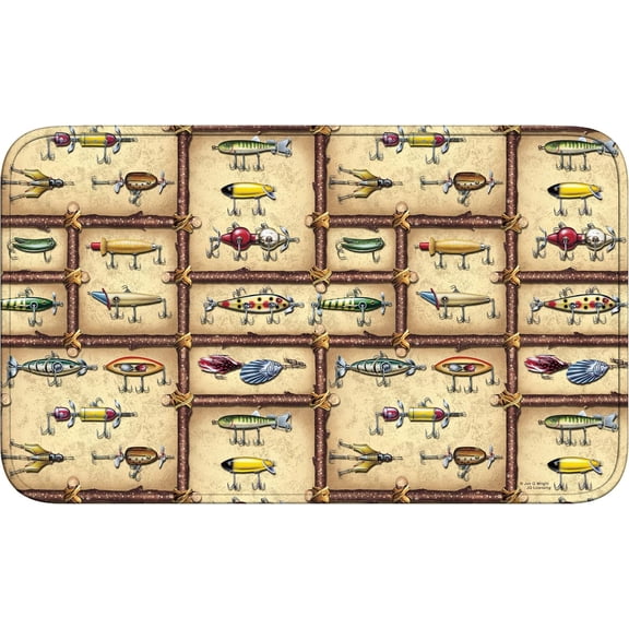 Rivers Edge Products Memory Foam Bath Mat, Bathroom Decor with Nonslip Backing, Machine Washable Rug, Ultra Absorbent Floor Mat for Entry, Kitchen, or Bedroom, 31.5 Inches by 20 Inches, Antique Lure