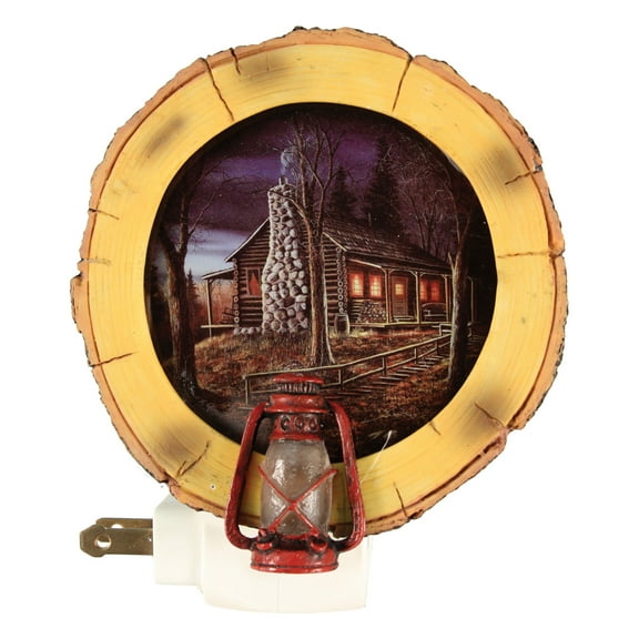 Rivers Edge Products Night Light with Automatic Light Sensor, Rustic Home Decor Wall Plug In, 360 Degree Light Rotation, Auto On-Off Nightlight for Bathroom, Hallway, Bedroom, Nursery, Kitchen, Cabin