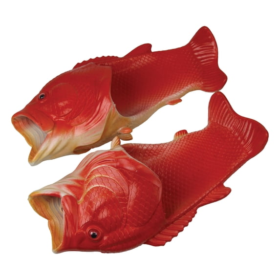 Rivers Edge Products Red Snapper Fish Sandals, Slip Resistant Contoured Foot Bed, Small