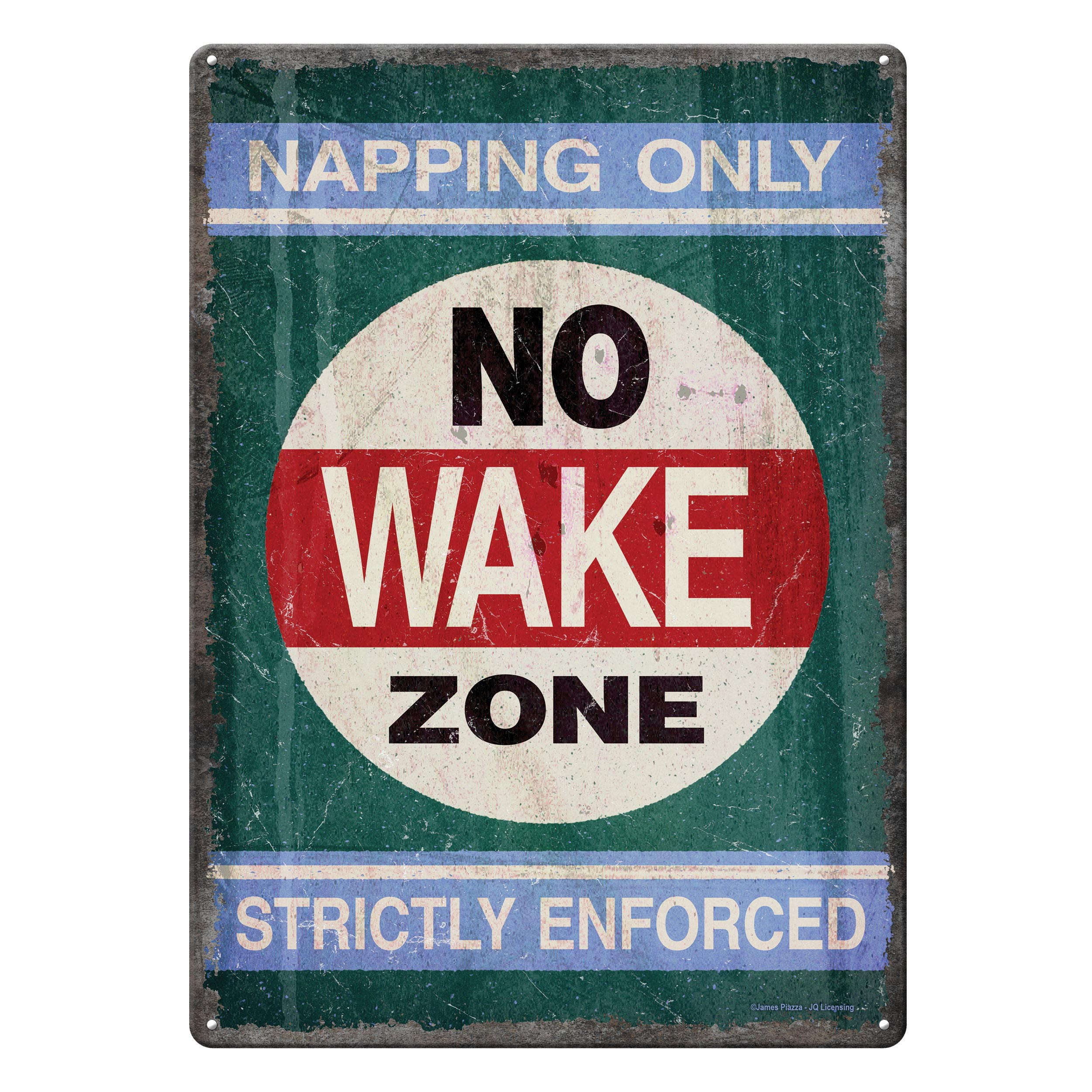 No Wake Zone Vintage Metal Outdoor Tin Sign, 17" x 12"