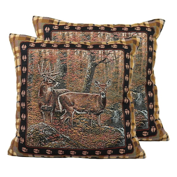 Rivers Edge Products Rivers Edge Products 18x18" Tapestry Throw Pillows, Deer