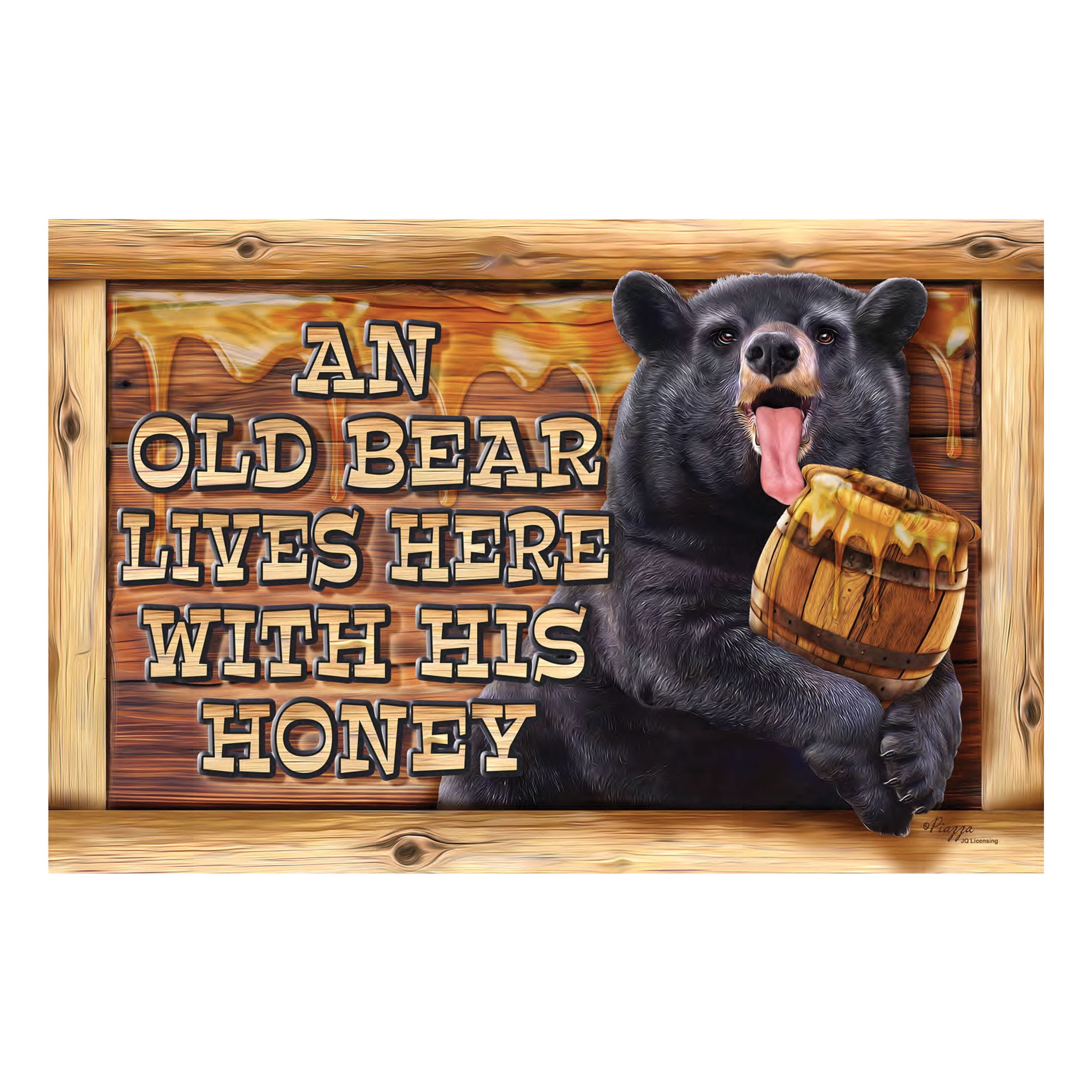 Rivers Edge Products Rubber Door Mat, 26" x 17" Anti-Slip Indoor or Outdoor Rug, All Weather Welcome Mat for Front Door, House Entryway, Patio, or Garage, A Grumpy Old Bear Lives Here