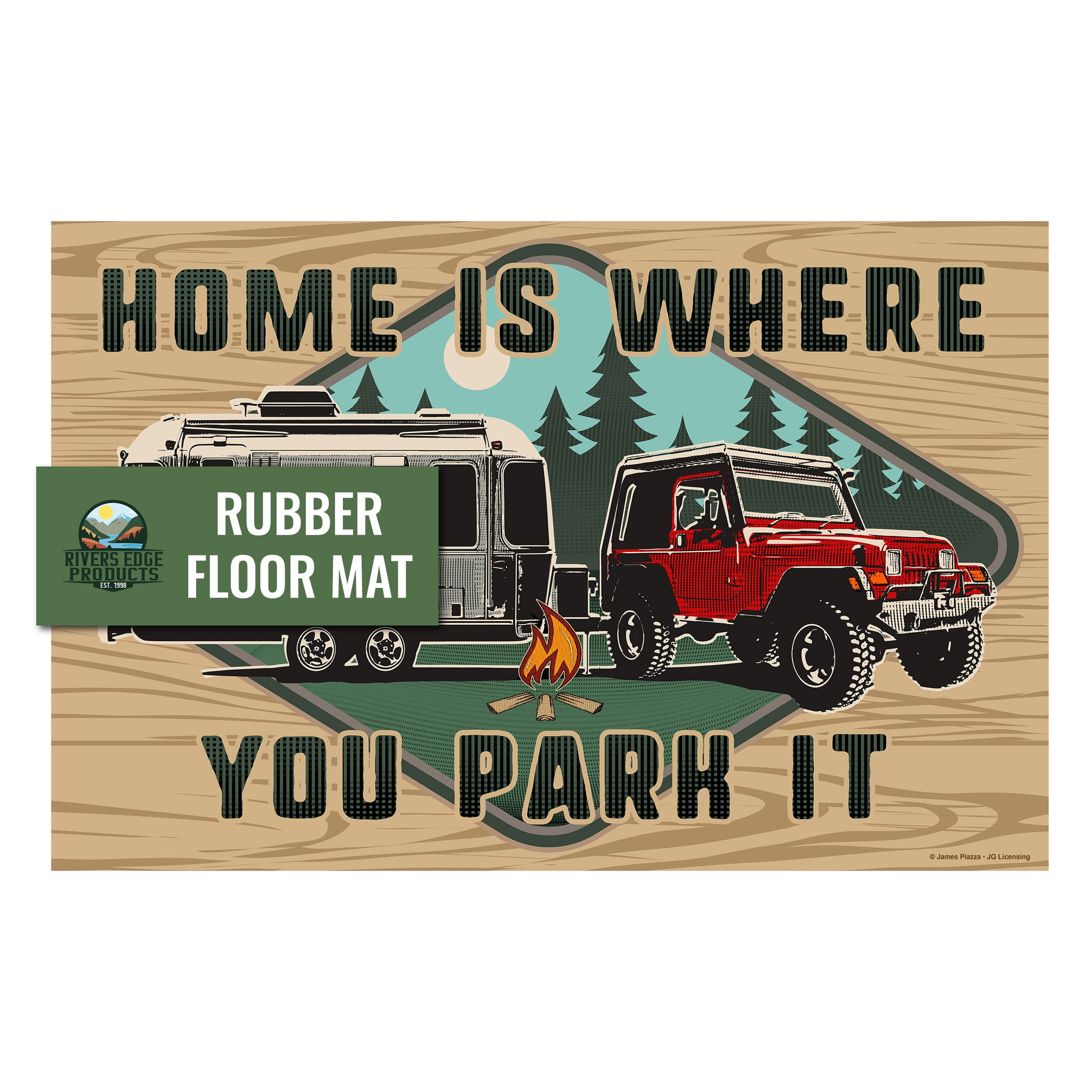 Rivers Edge Products Rubber Door Mat, 26" x 17" Anti-Slip Indoor or Outdoor Rug, All Weather Welcome Mat for Front Door, House Entryway, Patio, or Garage, Home Park