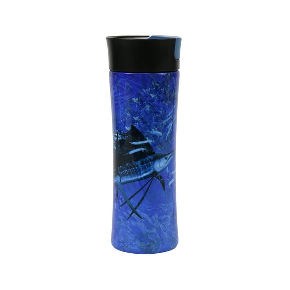 Rivers Edge Products Sailfish Travel Mug, Spill Proof Lid, Stainless Steel, 16 Ounces