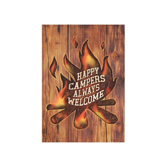 Rivers Edge Products Yard Flag, 14 by 22 Inches, Double-Sided Small Outdoor Flag, Garden Decor Lawn Flag, Campers Welcome