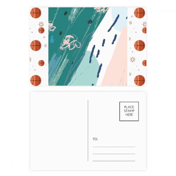 Rivers  s Art Pattern Basketball Postcard Set Thanks Card Mailing Side 20pcs