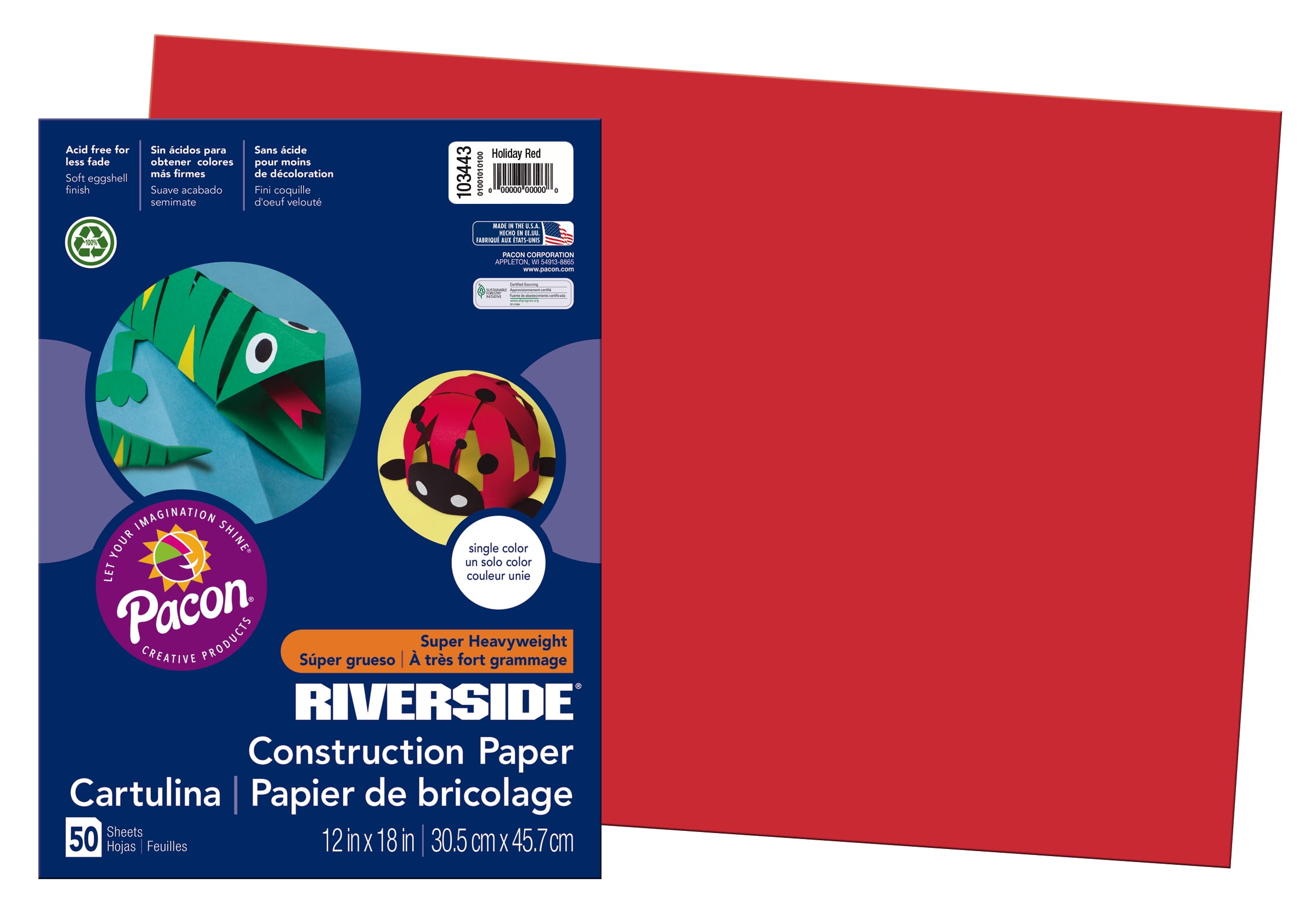 SunWorks, PAC7307, Construction Paper, 50 / Pack, Dark Blue