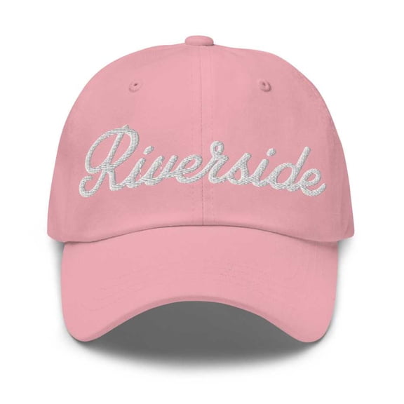 Riverside Baseball Cap Riverside Dad Hat Bold Script Missouri MO Hat Embroidered Souvenir Gift Pink