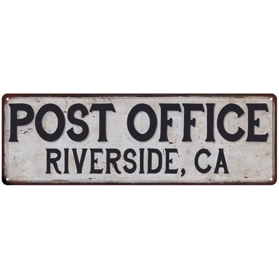 Riverside, Ca Post Office Metal Sign Vintage 6x18 106180011050