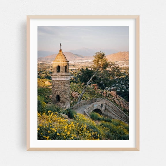 Riverside California Bridge Flowers Landscape Poster Unframed Paper Print