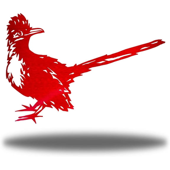 Riverside Designs Southwest Roadrunner | Metal Wall Art Steel Decor | Made In USA | Multiple Sizes and Colors (Red, 24")