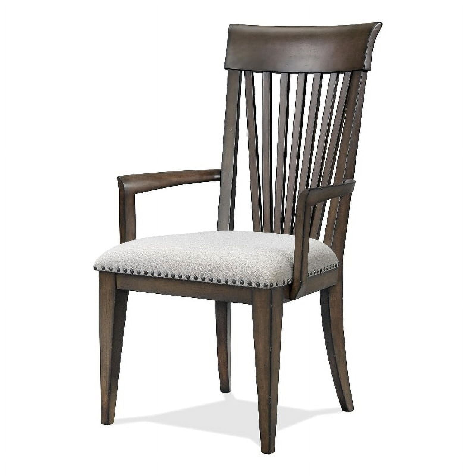 Riverside Furniture Forsyth 19" Upholstered Wood Slat Back Arm Chair in