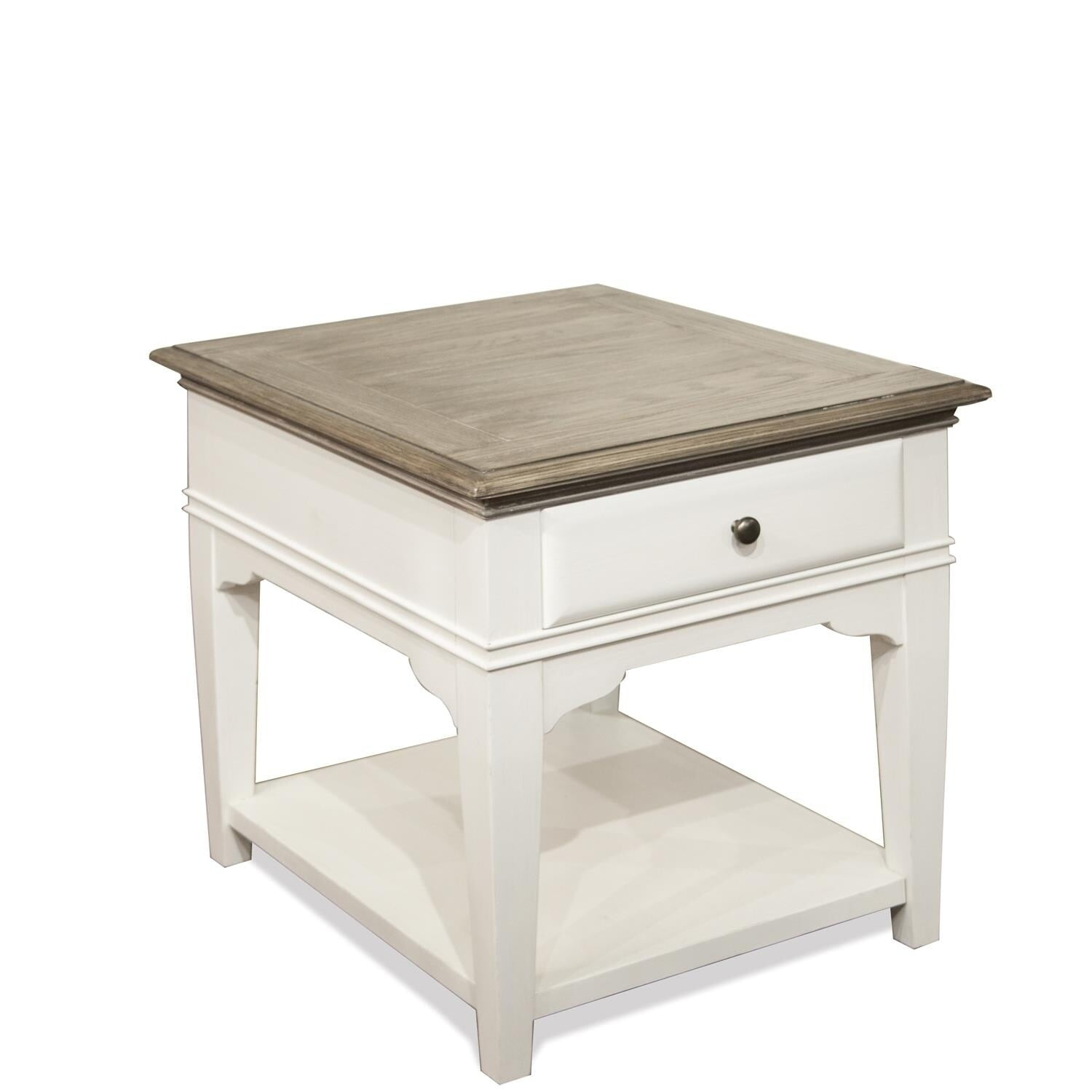 Coastal Cottage Myra Two-Tone Wood End Table with Storage