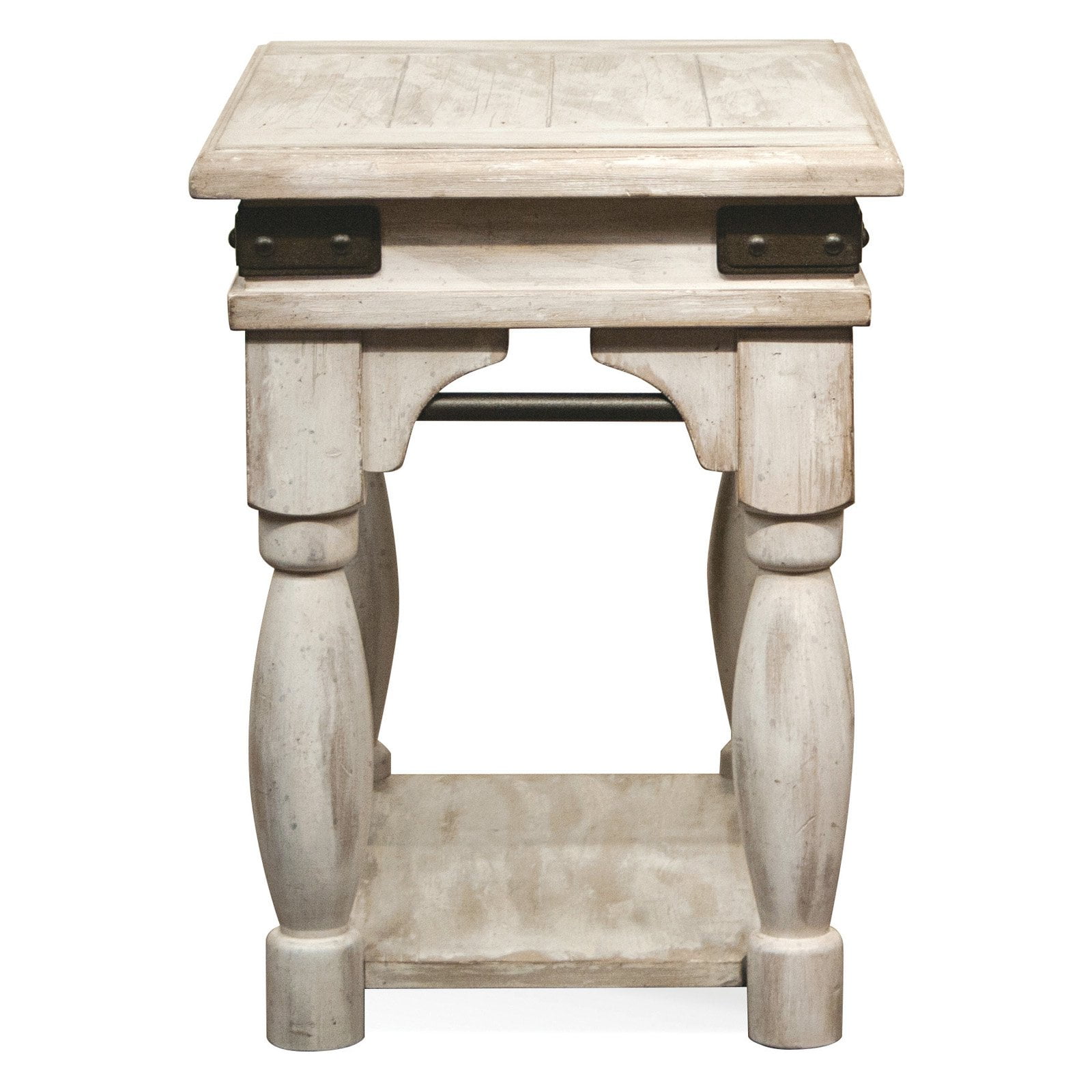 Riverside Furniture Regan Farmhouse Wood Chairside Table in
