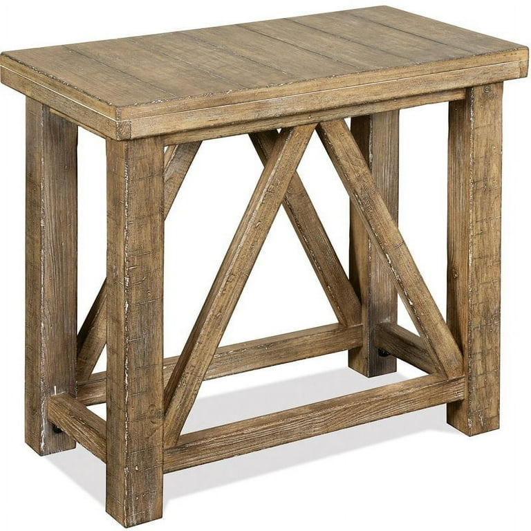 Riverside Furniture Sonora Coastal Wood Chairside Table in Snowy