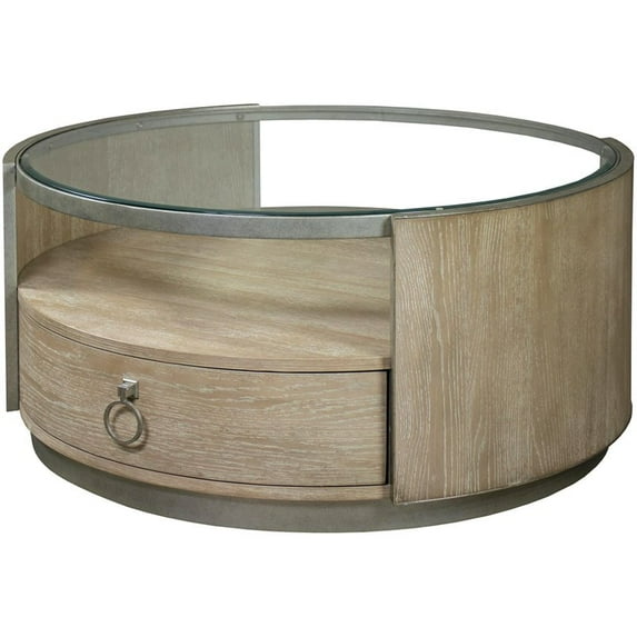 Riverside Furniture Sophie Refined Glam Wood Round Coffee Table in Natural