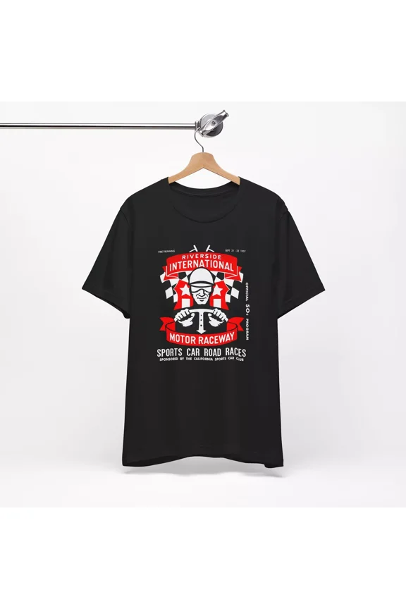 Riverside International Motor Raceway T-Shirt, First Race 1957 Program Racing