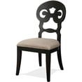 thumbnail image 1 of Riverside Mix-n-match Wood Scroll Back Dining Side Chair in Rubbed Black, 1 of 5