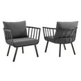 thumbnail image 1 of Riverside Outdoor Patio Aluminum Armchair Set of 2, Gray Charcoal, 1 of 7