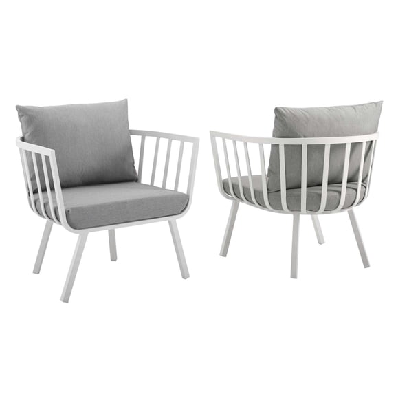 Riverside Outdoor Patio Aluminum Armchair Set of 2-EEI-3960