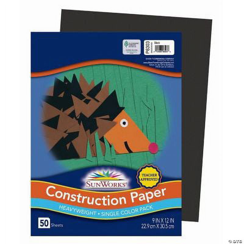 Riverside Paper 9X12 Black Construction - Basic Supplies - 50 Pieces