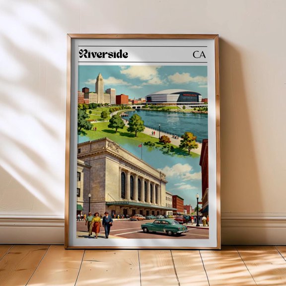 Riverside Poster, Riverside Poster, Riverside Wall Art, Riverside Poster, Riverside Cityscape, California Poster, Travel Gift, USA Poster , Poster Print Only