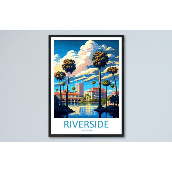 Riverside Travel Print Wall Art Riverside Wall Hanging Home Décor Riverside Gift Art Lovers California Art Poster Riverside Wall Art, Poster Only