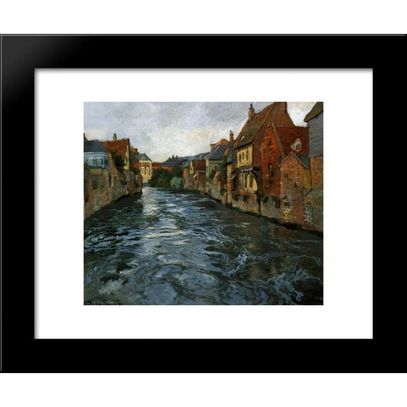 Riverside, View of Abbeville 20x24 Framed Art Print by Frits Thaulow