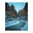 thumbnail image 1 of Riverside Walk, Zion National Park 01 - Utah Photography Winter Landscape Snow Nature Scenic Mountain Unframed Wall Art Print 24 x 30 inches, 1 of 1