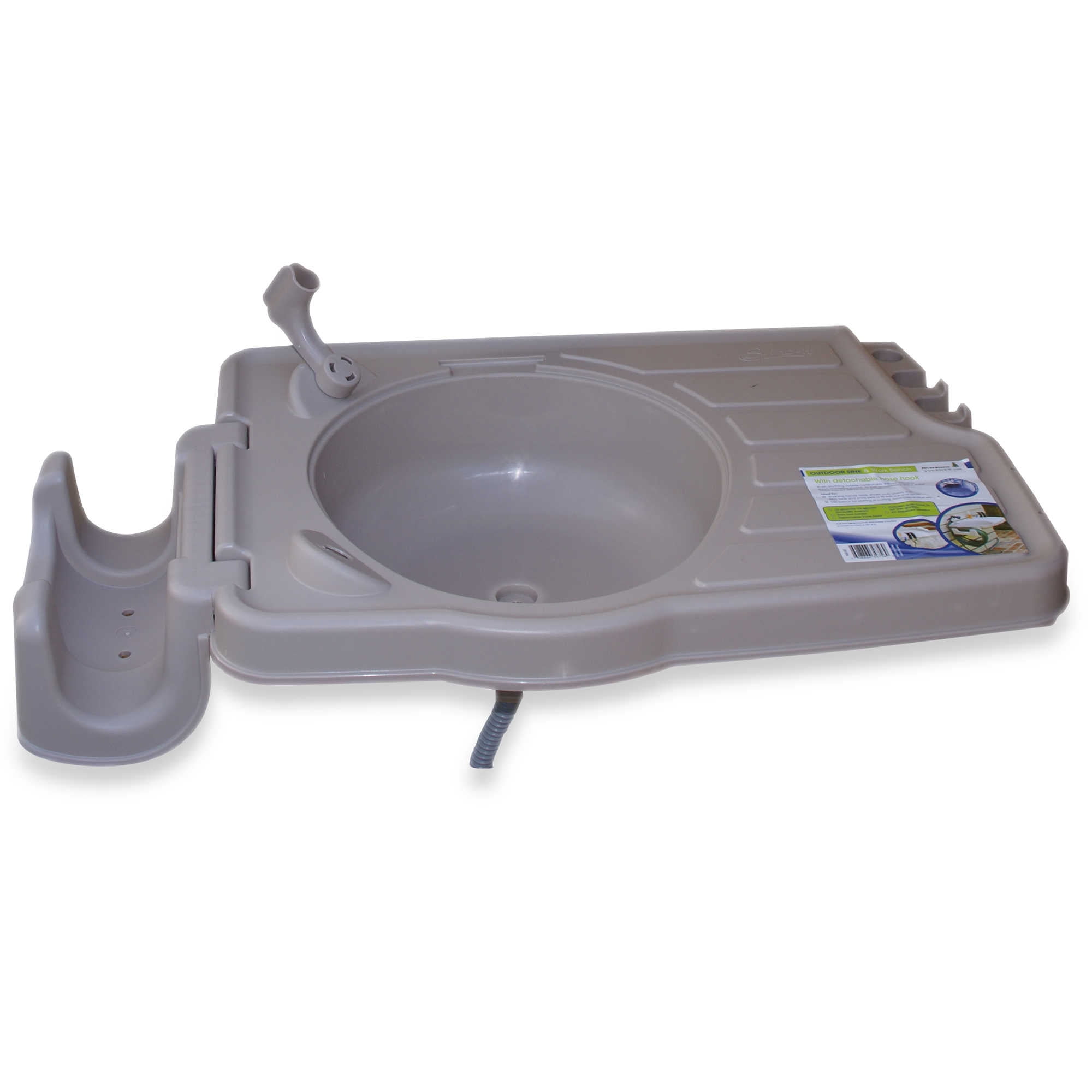 Large Beige Plastic Outdoor Garden Sink with Drain