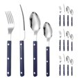 thumbnail image 1 of Rivet ABS Clamp Handle Kitchen Stainless Steel Silverware Tableware Flatware Cutlery Set Steak Knife Fork Spoon Teaspoon Western Tableware Butter Knife Set (Pink,20 pieces), 1 of 9