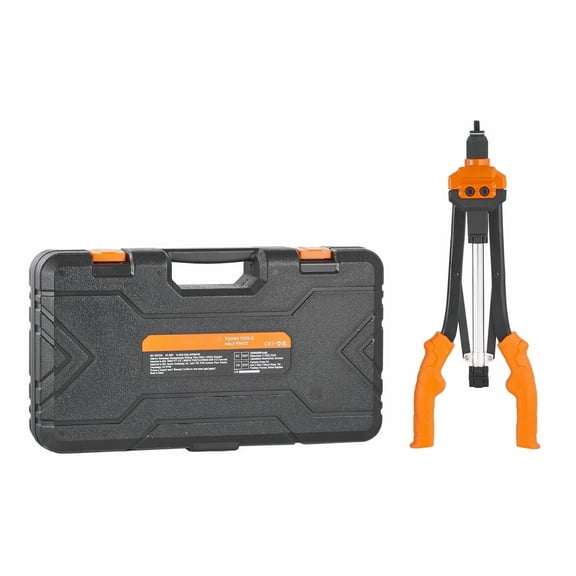Rivet Nut Tool Kit - 16 inch Rivnut Tool with 186 PCS Nuts & 13 Mandrels - SAE & Metric - Semi-Auto Riveting - M3-M12, 1/4-20 to 1/2-13 - Metalwork, DIY Projects