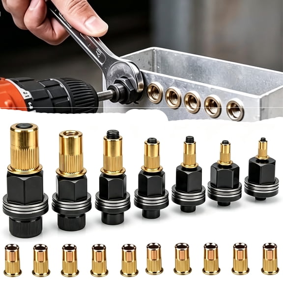 Rivet Nut Tool Kit, Manual Carbon Steel Rivet Nut Pliers Set, Metric M3-M12, Heavy Duty Hand Riveter for Drill