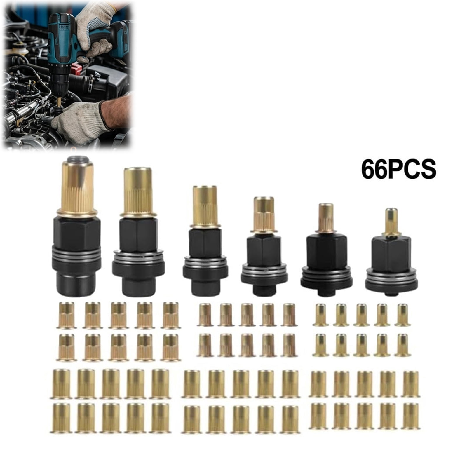 Rivet Nut Tool Kit, Rivet Nut Tool, Head Rivet Nut Tool - 6 Pliers + 60 ...