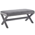 thumbnail image 1 of Modway Rivet 19" Performance Velvet Bench in Gray and Silver, 1 of 4