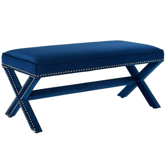 Rivet Performance Velvet Bench Navy