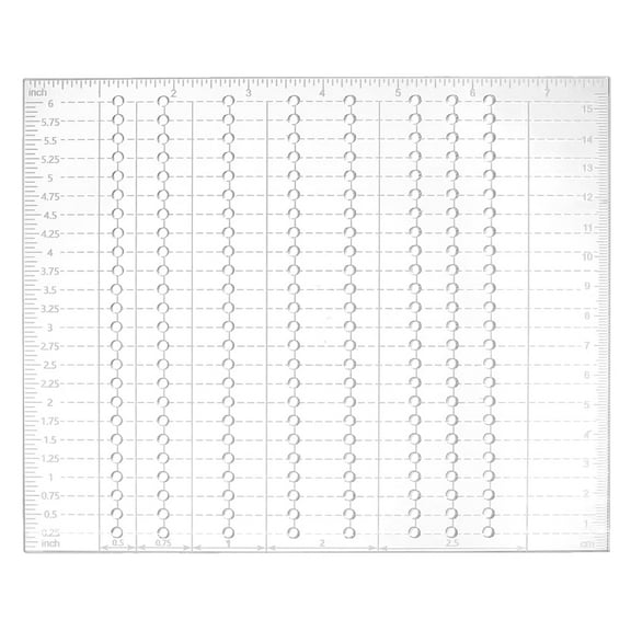 Rivet Placement Template 3mm Hole Leathercraft Rivets Marking Guide Clear Acrylic Template for DIY Bracelet Belt Combo Measurement Sewing Accessories 7.9x6.3inch
