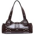 thumbnail image 1 of Rivet Punk Style Armpit Shoulder Bag With Dumpling Shape PU Leather Underarm Purse For Women Seeking Trendy Fashion, 1 of 8