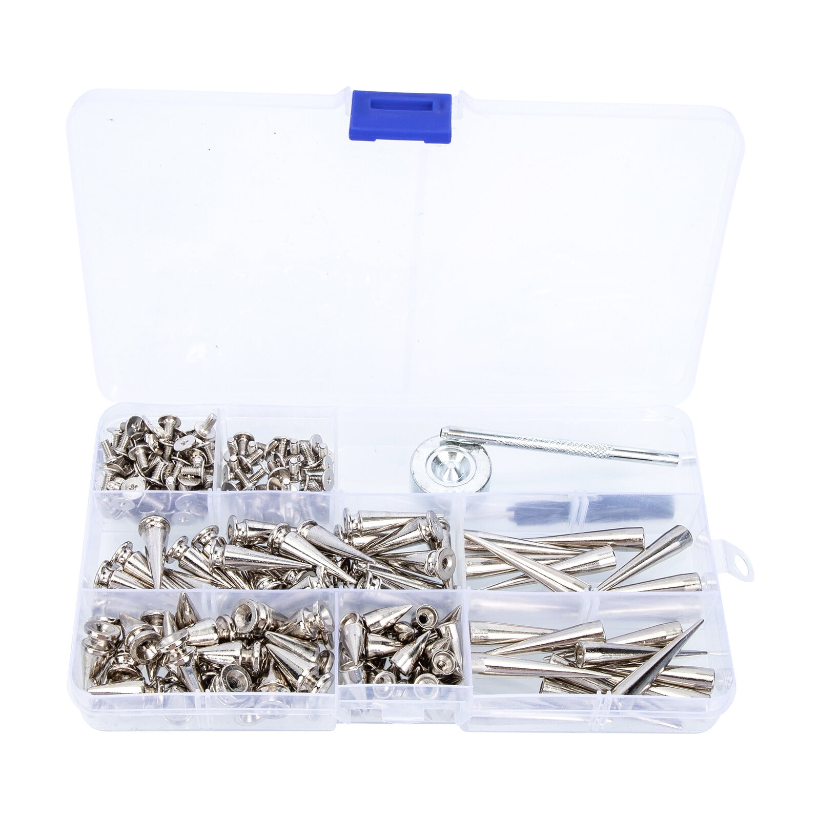 HAKIDZEL Rivets Zinc Alloy Silver Screw Rivets For Leather Crafts 100 ...