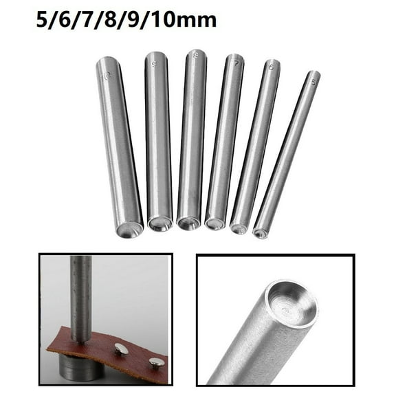 Rivet Tool Rivet Stainless Steel Mushroom Domed Snap Rivet Setting Tool With Hollow Punch Set For Leather Work 6Mm Fangkenuo