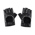 thumbnail image 1 of Rivets Gloves Half Finger Gloves Driving Unisex Hip Hop Fingerless Gloves, 1 of 6