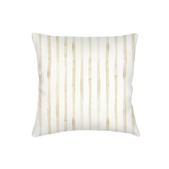 Riviera Beige Striped Linen Euro Pillow 26x26 Down Alternative