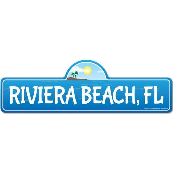 Riviera FL Florida Beach Street Sign | Indoor/Outdoor | Surfer Ocean Lover Décor For Beach House Garages Living Rooms Bedroom | Signmission Personalized Gift