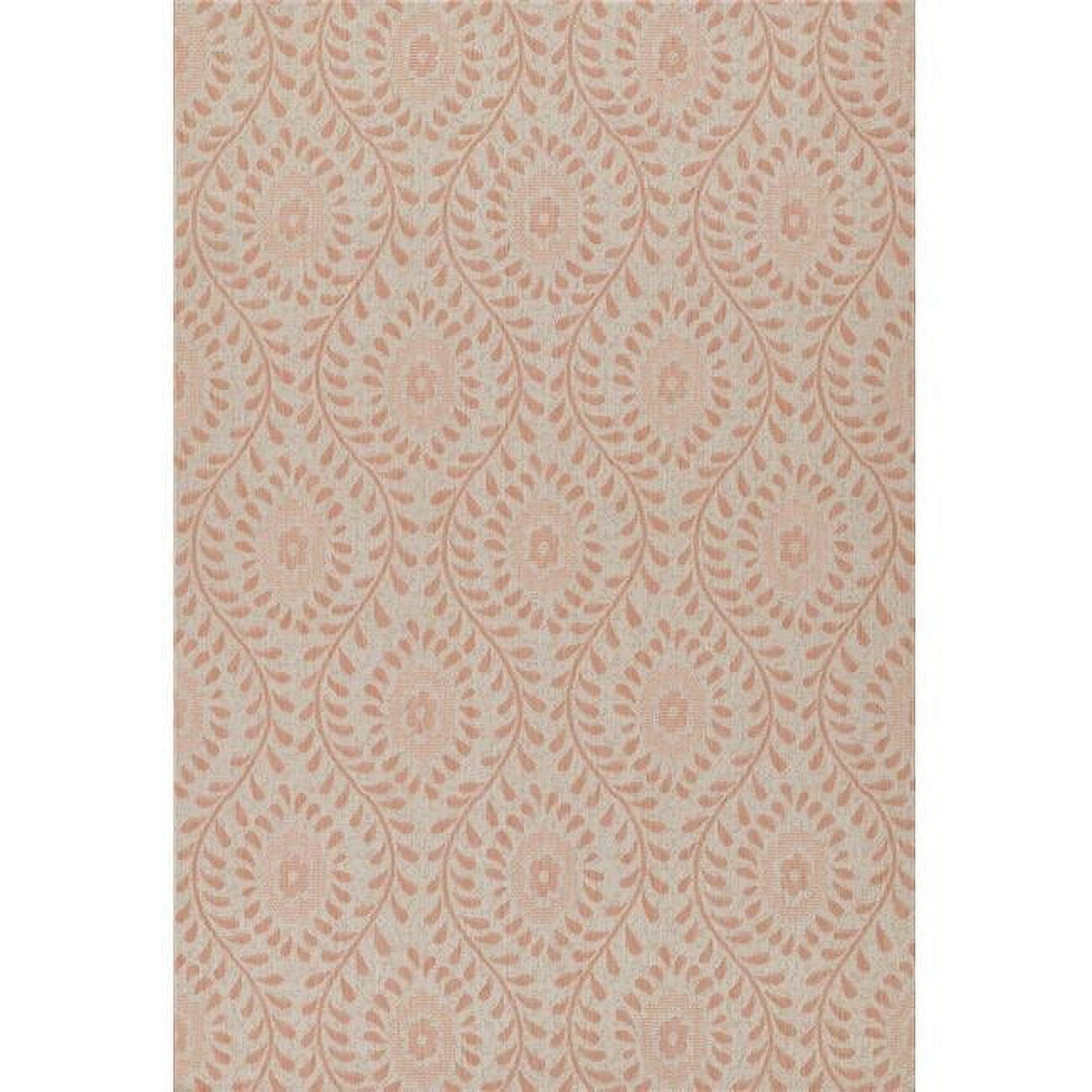 Coral Rectangular Tufted Synthetic Indoor/Outdoor Rug 3 ft 3 in x 5 ft