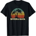 thumbnail image 1 of Riviera Maya Mexico Beach Palm Tree retro 70s boys girls T-Shirt, 1 of 4