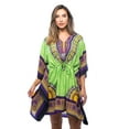 thumbnail image 1 of Riviera Sun African Print Dashiki Caftan for Women (Green, Large / X-Large), 1 of 3