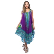 Riviera Sun African Print Dashiki Dress for Women Purple, Plus