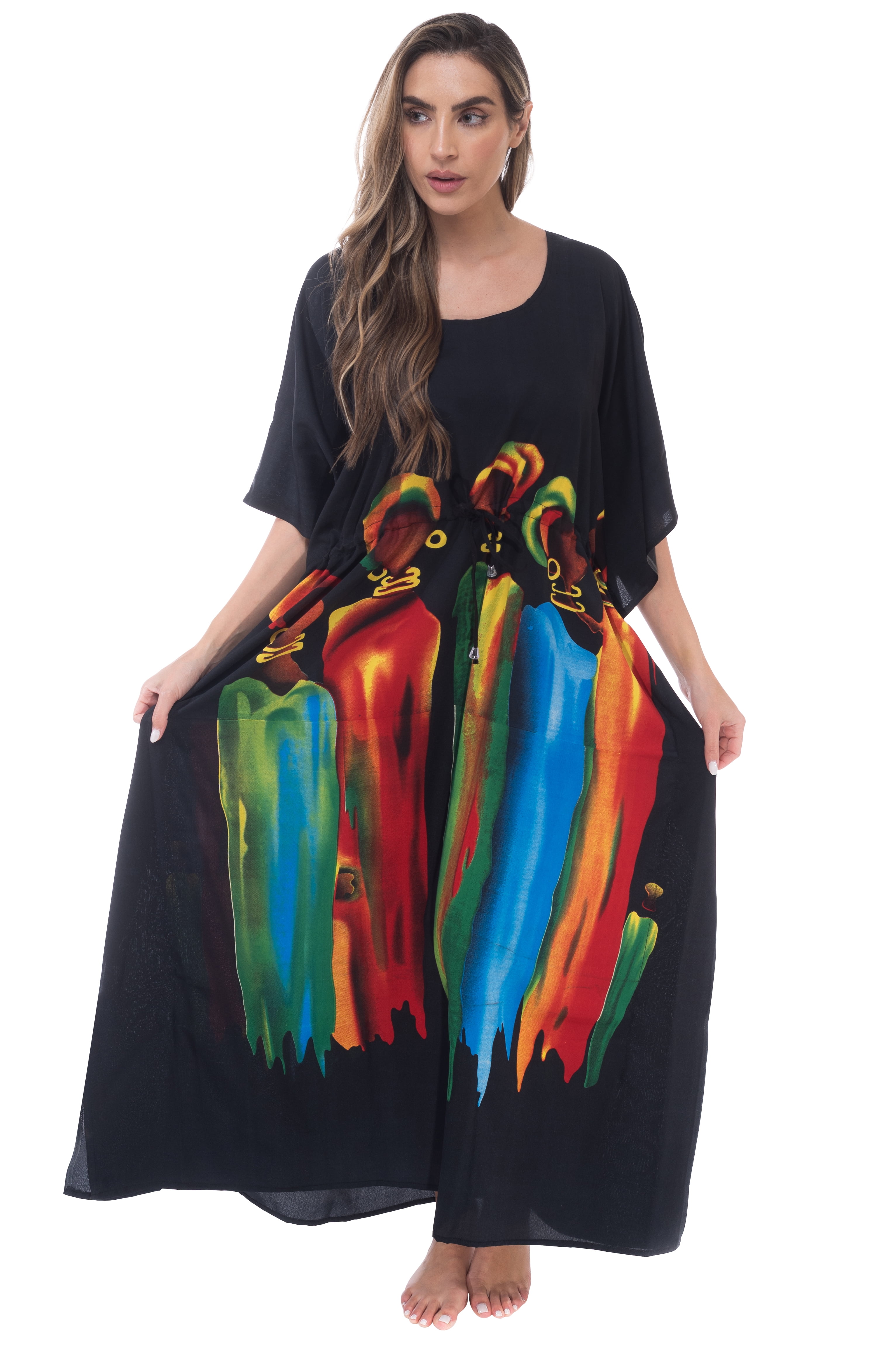 Riviera Sun, African Print Dashiki Maxi Caftan Dress for Women, Rasta Print  5, Large/X-Large - Walmart.com