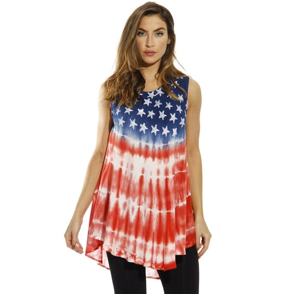 Riviera Sun American Flag Top / Tops for Women (American Flag 2, Small)