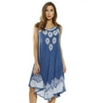 thumbnail image 1 of Riviera Sun Batik Embroidered Dress Sundresses for Women (Denim / Blue, 2X), 1 of 2